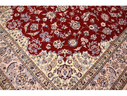 Persian carpet "Nain" 6la with Silk 232x157 cm Red