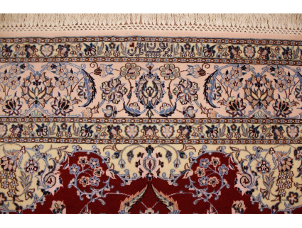 Persian carpet "Nain" 6la with Silk 232x157 cm Red