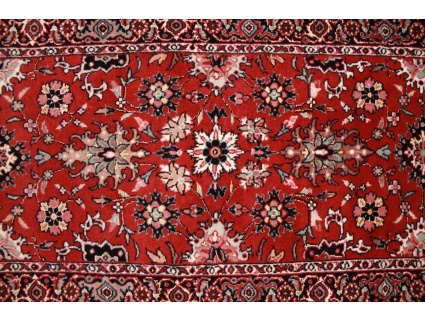 Persian carpet Bijar with silk 200x50 cm Red