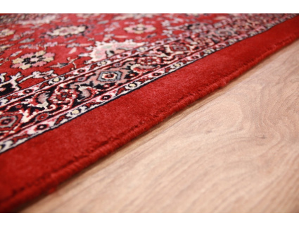 Persian carpet Bijar with silk 200x50 cm Red