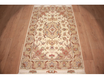 Persian carpet Tabriz with Silk 163x98 cm Beige