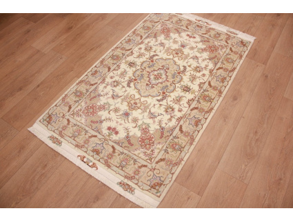 Persian carpet Tabriz with Silk 163x98 cm Beige