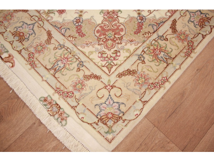 Persian carpet Tabriz with Silk 163x98 cm Beige