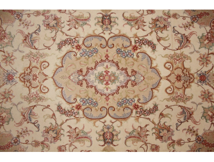 Persian carpet Tabriz with Silk 163x98 cm Beige