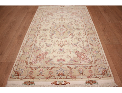 Persian carpet Tabriz with Silk 163x98 cm Beige