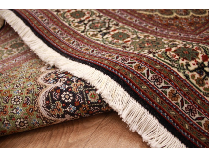 Persian carpet Tabriz mahi with Silk 207x153 cm Black