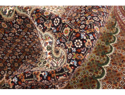 Persian carpet Tabriz mahi with Silk 207x153 cm Black