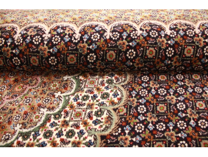 Persian carpet Tabriz mahi with Silk 207x153 cm Black