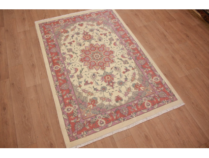 Persian carpet Tabriz with Silk 229x149 cm Beige