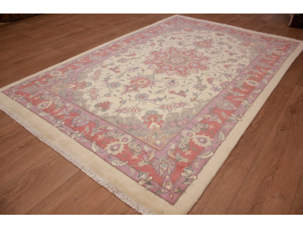 Persian carpet Tabriz with Silk 229x149 cm Beige