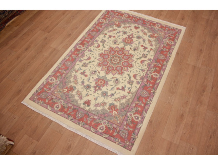 Persian carpet Tabriz with Silk 229x149 cm Beige