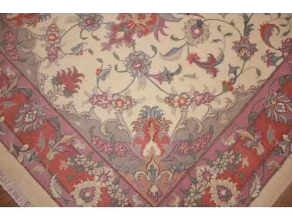 Persian carpet Tabriz with Silk 229x149 cm Beige