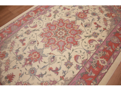 Persian carpet Tabriz with Silk 229x149 cm Beige