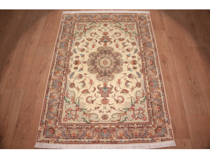 Persian carpet Tabriz with Silk 152x105 cm Beige