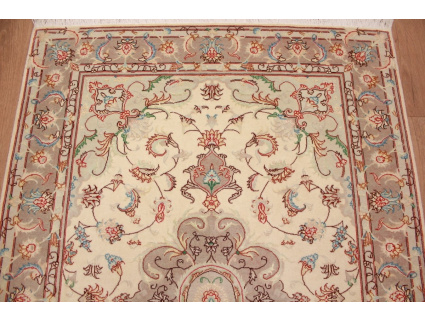 Persian carpet Tabriz with Silk 152x105 cm Beige