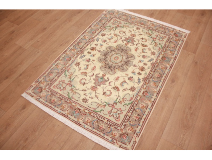 Persian carpet Tabriz with Silk 152x105 cm Beige