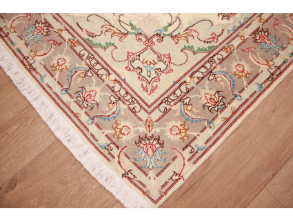 Persian carpet Tabriz with Silk 152x105 cm Beige