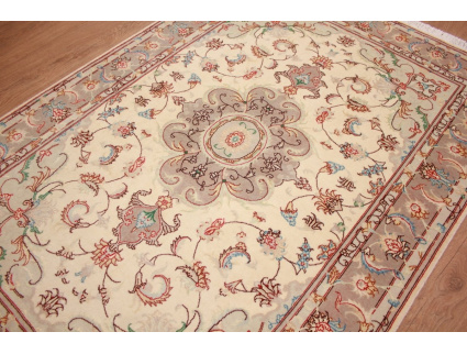 Persian carpet Tabriz with Silk 152x105 cm Beige