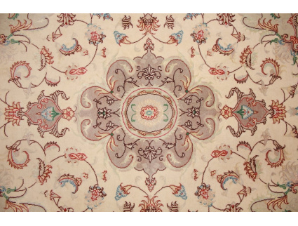 Persian carpet Tabriz with Silk 152x105 cm Beige