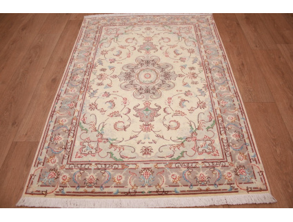 Persian carpet Tabriz with Silk 152x105 cm Beige