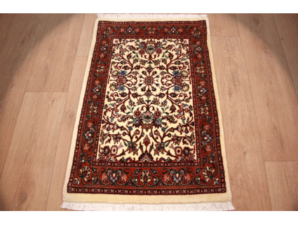 Persian carpet Bijar with Silk 90x58 cm Beige