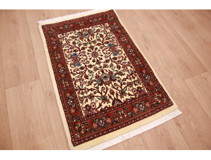 Persian carpet Bijar with Silk 90x58 cm Beige