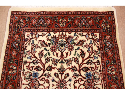 Persian carpet Bijar with Silk 90x58 cm Beige