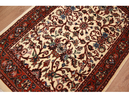 Persian carpet Bijar with Silk 90x58 cm Beige