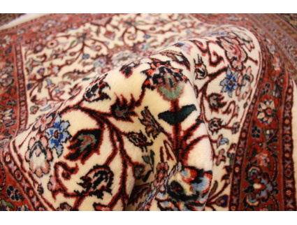 Persian carpet Bijar with Silk 90x58 cm Beige