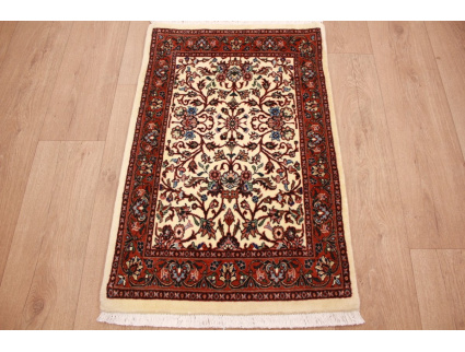 Persian carpet Bijar with Silk 90x58 cm Beige