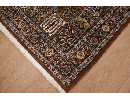 Persian carpet Runner Ghom Wool 208x83 cm Brown