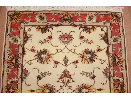 Tabriz Persian carpet  with Silk 78x60 cm Beige