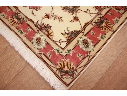 Tabriz Persian carpet  with Silk 78x60 cm Beige