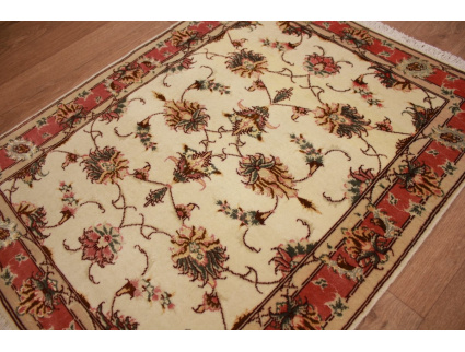 Tabriz Persian carpet  with Silk 78x60 cm Beige