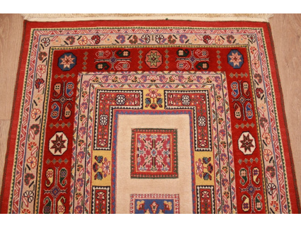 Persian carpet Nimbaf pure wool 128x87 cm Beige Red