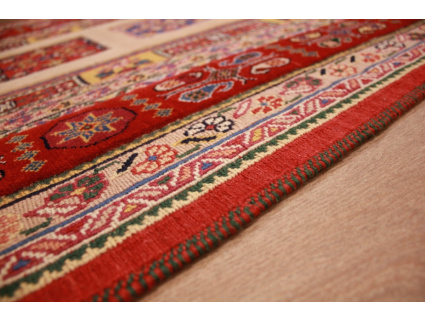 Persian carpet Nimbaf pure wool 128x87 cm Beige Red