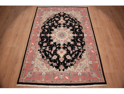 Persian carpet Tabriz with Silk 232x154 cm Dark blue