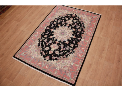 Persian carpet Tabriz with Silk 232x154 cm Dark blue