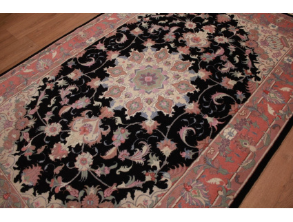 Persian carpet Tabriz with Silk 232x154 cm Dark blue