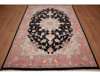 Persian carpet Tabriz with Silk 232x154 cm Dark blue