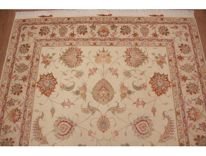 Persian carpet Tabriz with silk 244x165 cm Beige