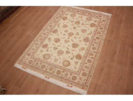 Persian carpet Tabriz with silk 244x165 cm Beige