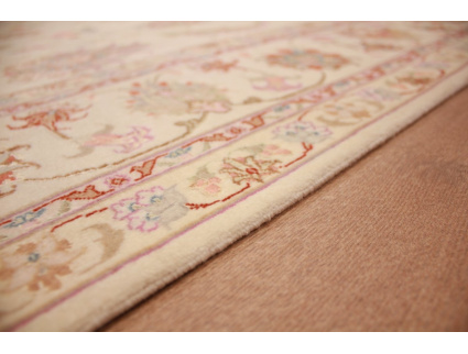 Persian carpet Tabriz with silk 244x165 cm Beige