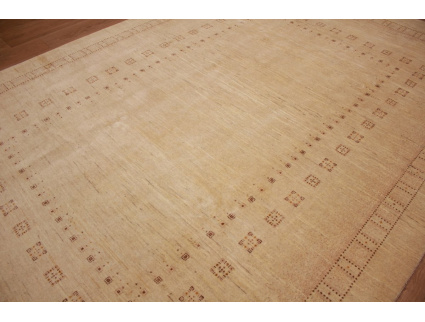 Moderner Perserteppich Loribaf aus reiner Wolle Beige 371x251 cm