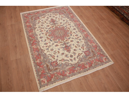 Persian carpet Tabriz with Silk 244x164 cm Beige