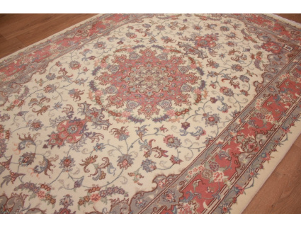 Persian carpet Tabriz with Silk 244x164 cm Beige