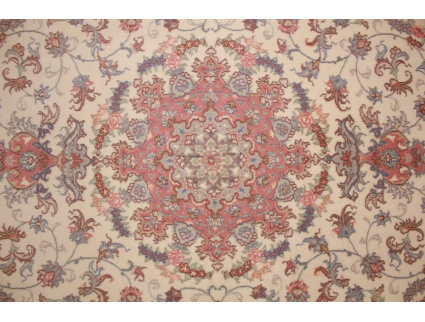 Persian carpet Tabriz with Silk 244x164 cm Beige