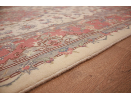 Persian carpet Tabriz with Silk 244x164 cm Beige