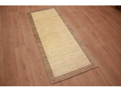 Persian carpet Gabbeh Loribaf pure Wool 190x79 cm Beige