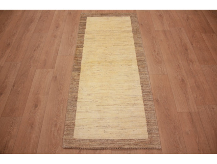 Persian carpet Gabbeh Loribaf pure Wool 190x79 cm Beige